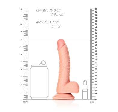 Silikonowe żylaste cieliste dildo przyssawka 20 cm